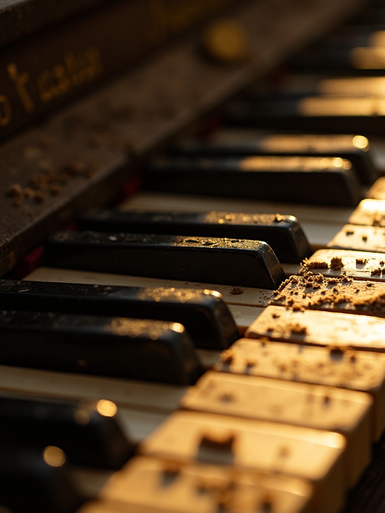 Worn vintage Fender Rhodes electric piano with broken keys